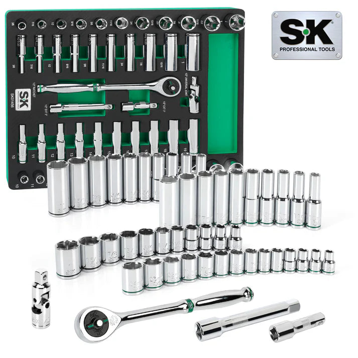 SK 49-Piece 1/2" Drive Ratchet & Chrome Socket Set