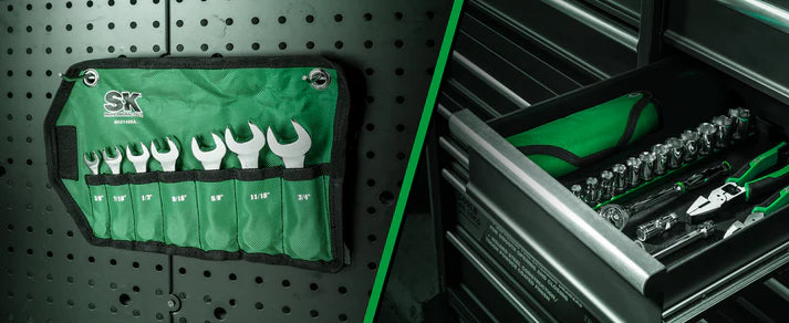 SK 7-Piece SAE Short Combination Wrench Set