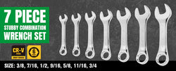 SK 7-Piece SAE Short Combination Wrench Set