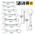 SK 7-Piece Metric Short Combination Wrench Set