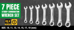 SK 7-Piece Metric Short Combination Wrench Set