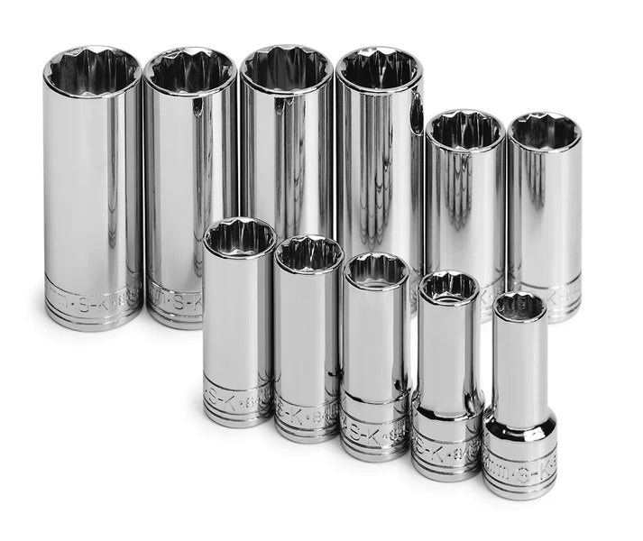 SK 11-Piece 3/8" Drive Deep 12 Point Metric Socket Set