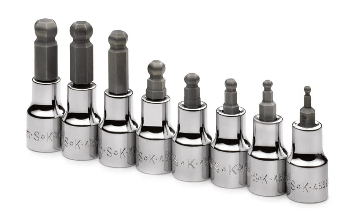 SK 8-Piece 3/8" Drive Long Ball Hex Bit Socket Set