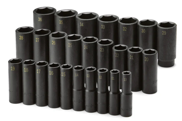 SK 26-Piece 1/2" Drive Deep Metric Impact Socket Set
