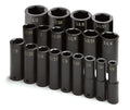 SK 19-Piece 1/2" Drive Deep SAE Impact Socket Set