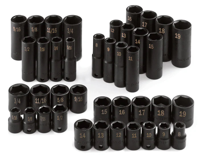 SK 3/8" Drive Standard SAE/Metric Impact Socket Set