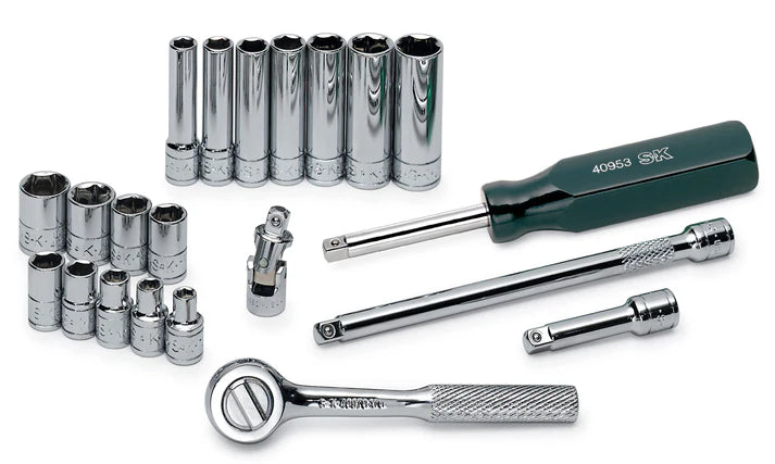 SK 21-Piece 1/4" Drive 6 Point SAE Chrome Socket Set
