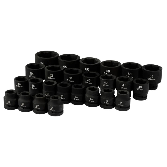 SK 41-Piece 1" Drive Standard 6 Point Impact Socket Set