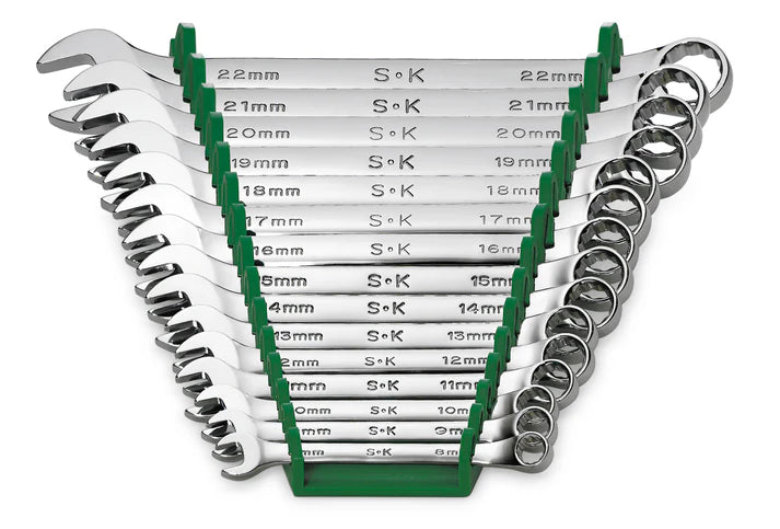 SK 15-Piece Metric Combination Wrench Set