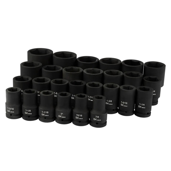 SK 27-Piece 1" Drive Deep SAE Impact Socket Set
