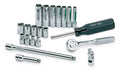 SK 21-Piece 1/4" Drive 6 Point Metric Chrome Socket Set