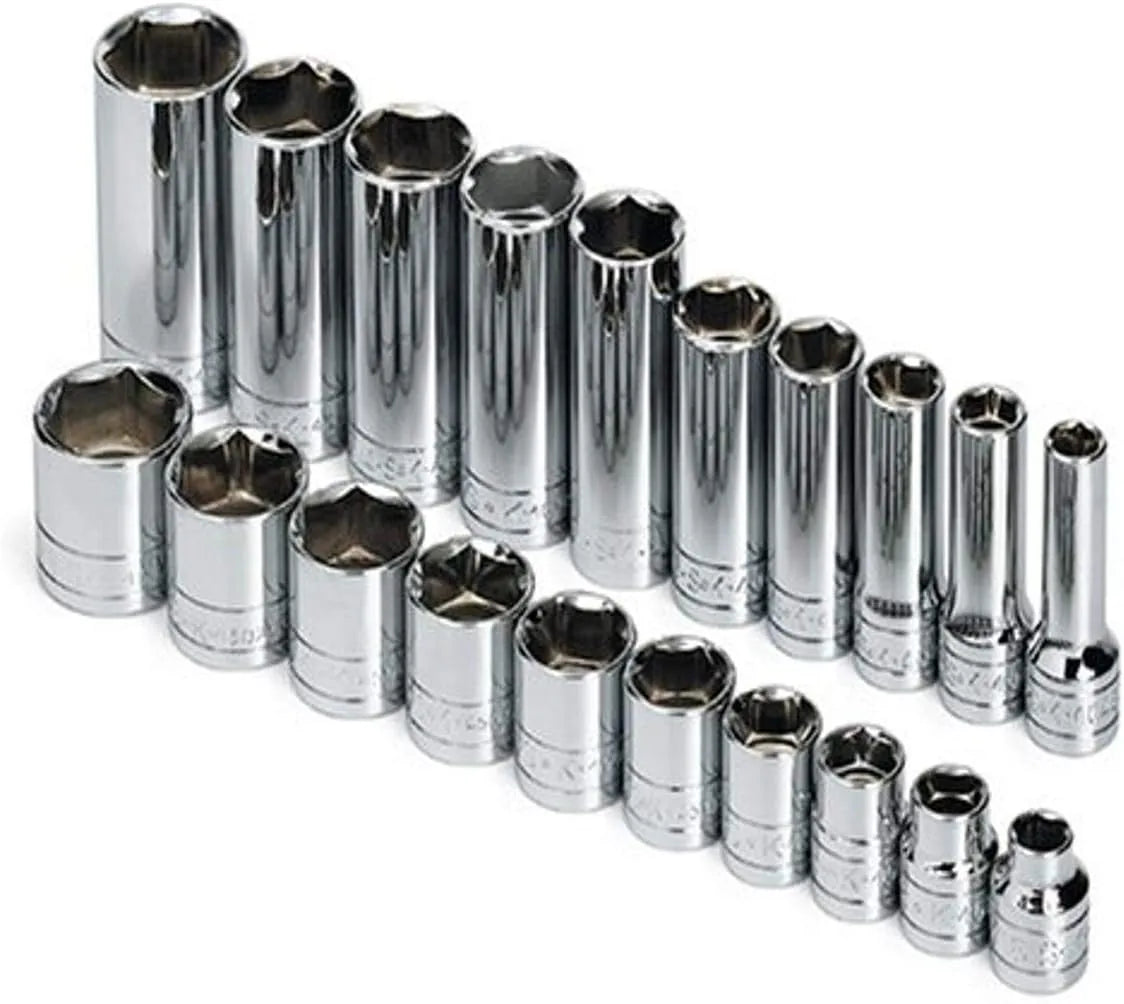 SK 20-Piece 3/8" Drive Standard Chrome Socket Set