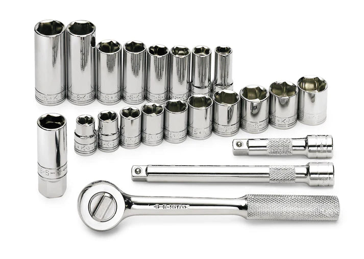 SK 22-Piece 3/8" Drive 6 Point Metric Chrome Socket Set