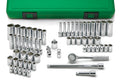 SK 60-Piece 1/4" Drive Standard SAE/Metric Chrome Socket Set