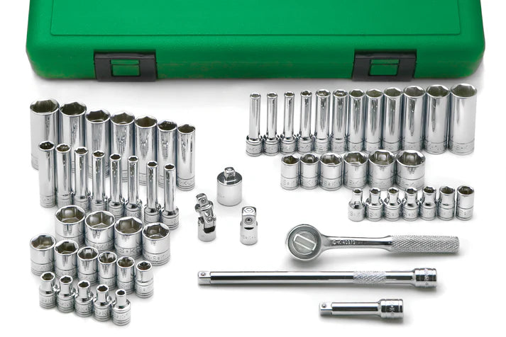 SK 60-Piece 1/4" Drive Standard SAE/Metric Chrome Socket Set