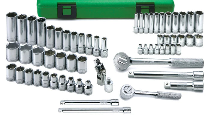 SK 62-Piece 1/4" & 3/8" Drive 6 Point Metric Socket Set