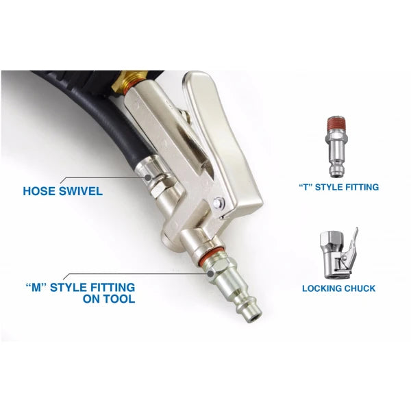 Astro 3083 2.5" Dial Tire Inflator w/ Locking & Dual Chucks