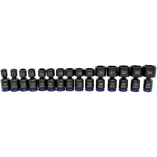 Astro 78315 15 Piece 3/8" Drive 10-24mm Nano Pinless Univ.