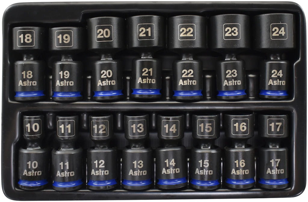 Astro 78315 15 Piece 3/8" Drive 10-24mm Nano Pinless Univ.