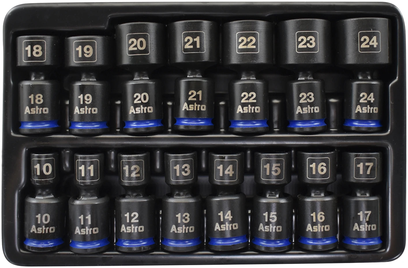 Astro 78315 15 Piece 3/8" Drive 10-24mm Nano Pinless Univ.