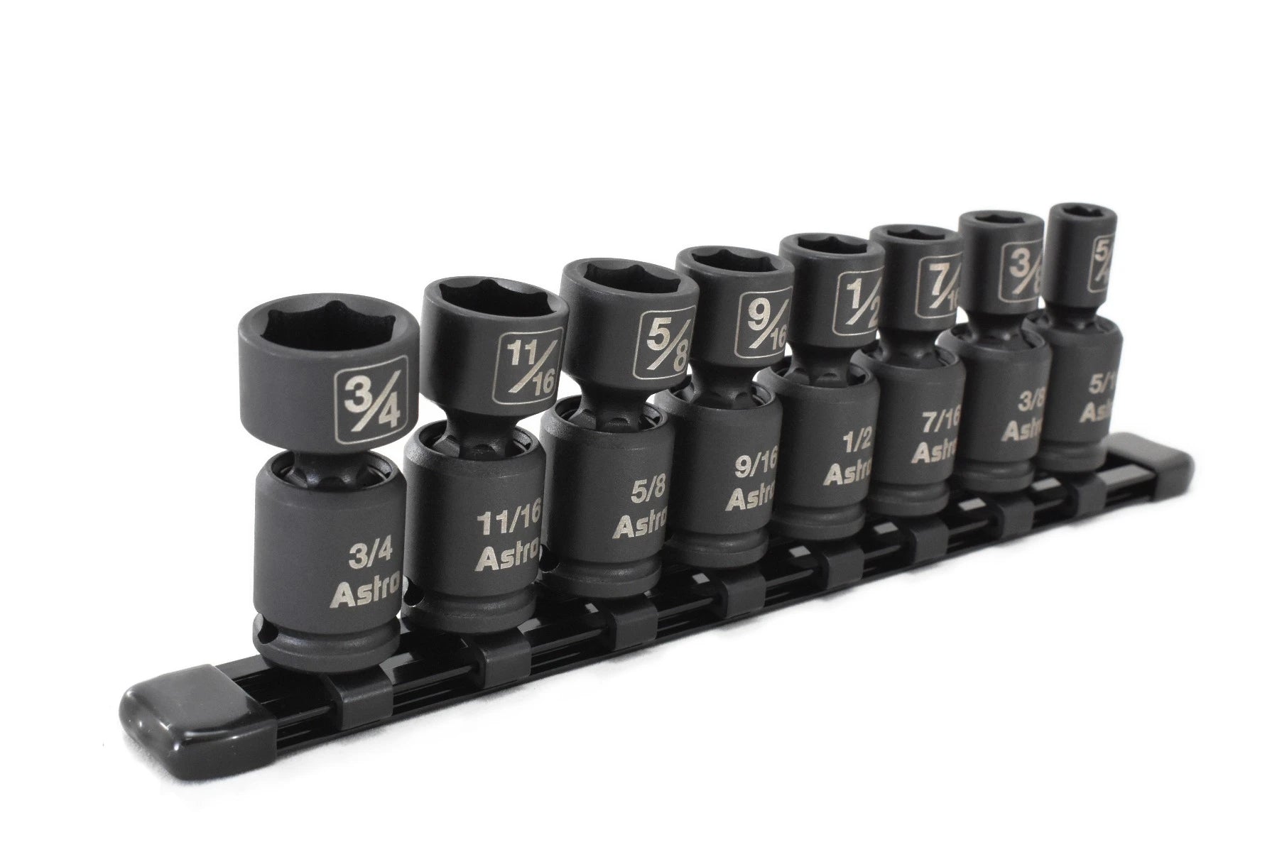 Astro 78340 8pc 3/8" Drive Nano Pinless Univ. Impact Sockets