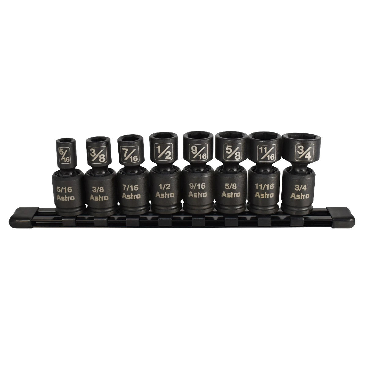Astro 78340 8pc 3/8" Drive Nano Pinless Univ. Impact Sockets