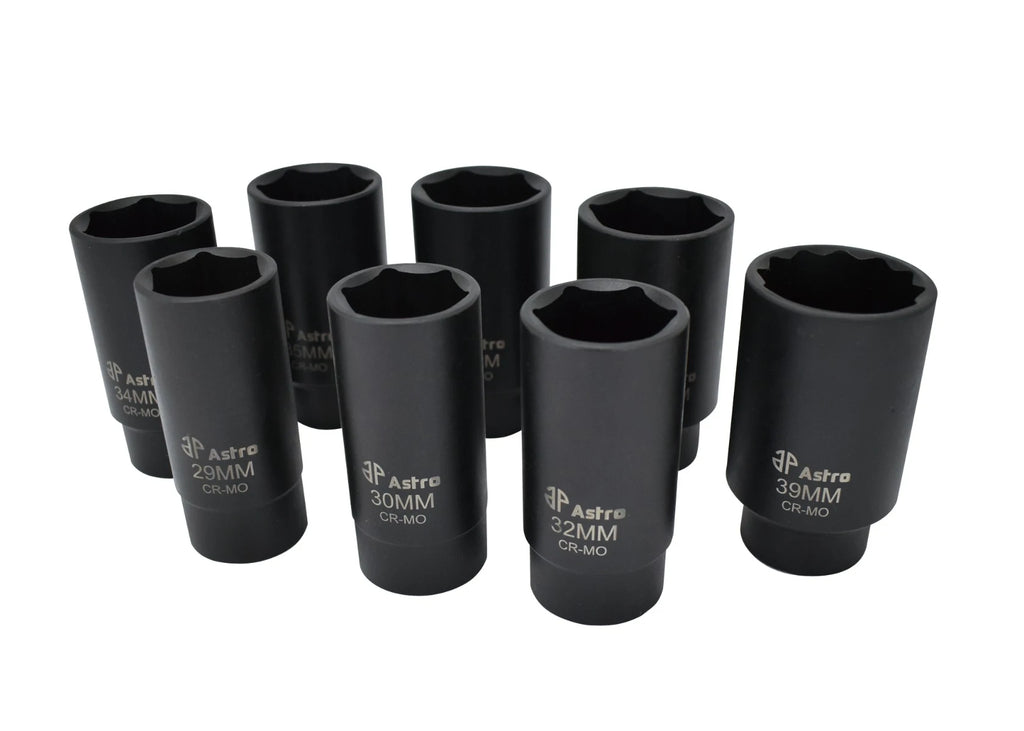 Astro 78866 6 Point Axle Nut Socket Set 8 Pieces