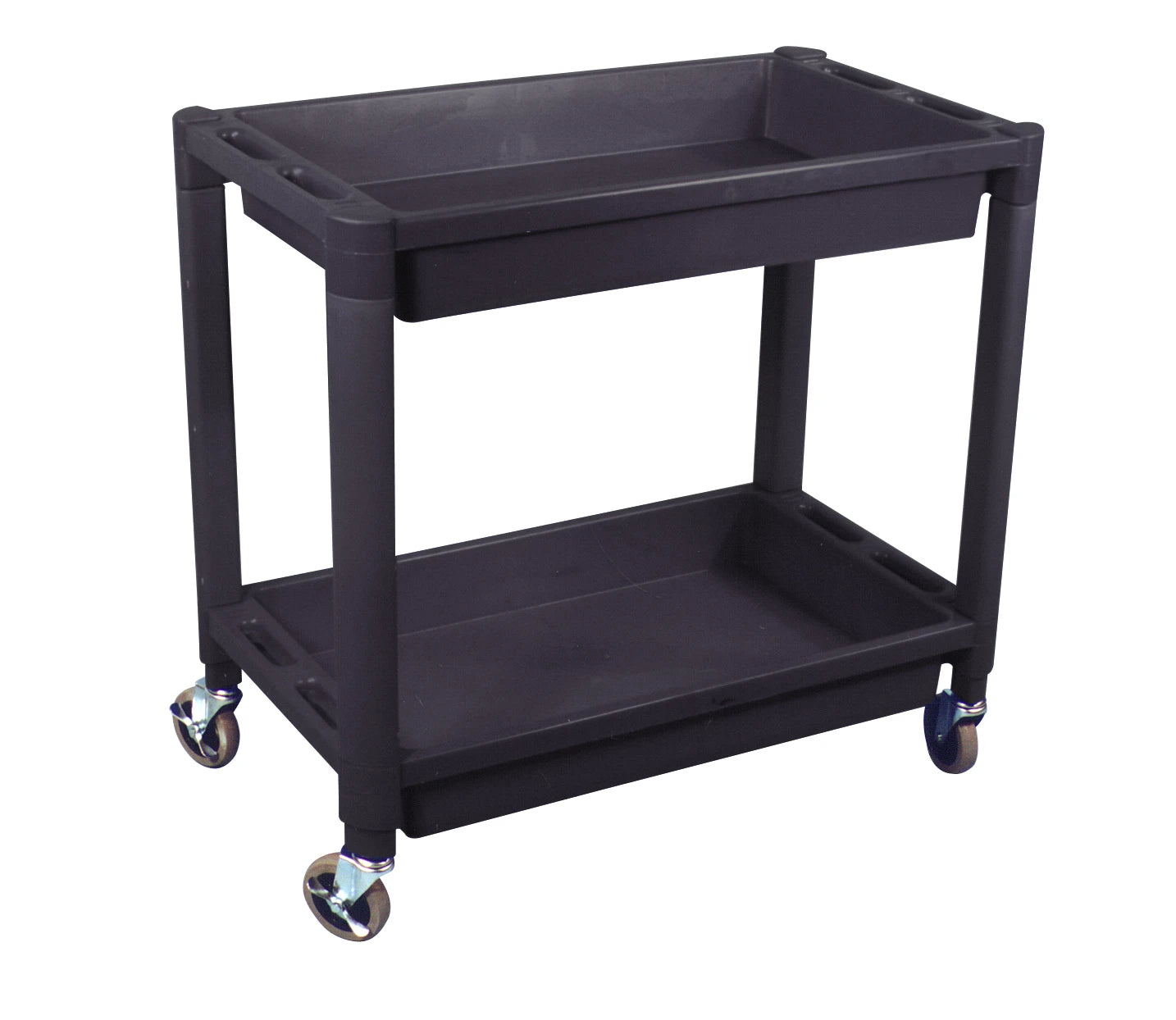 Astro 8330 HD Plastic 2 Shelf Utility Cart - Black Color