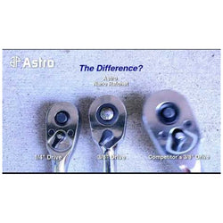 Astro 93808 Nano Ratchet - 3/8" Drive Head in 1/4" Ratchet
