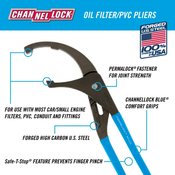 CHANNELLOCK 15.5" Oil Filter/PVC Pliers