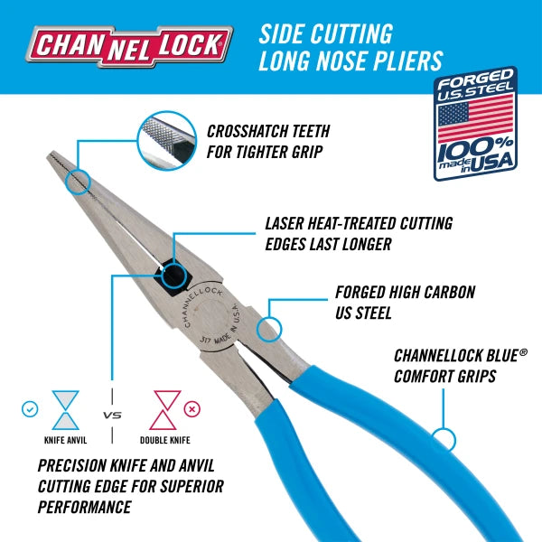 CHANNELLOCK 8" Long Nose Pliers