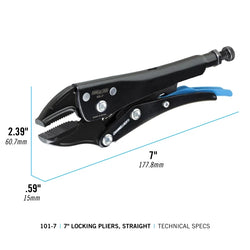 CHANNELLOCK 7" Locking Pliers, Straight