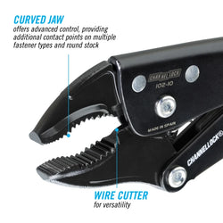 CHANNELLOCK 10" Locking Pliers, Curved Jaw