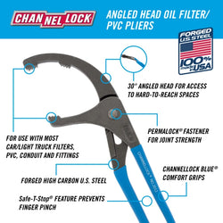 CHANNELLOCK 12" Oil Filter/PVC Pliers