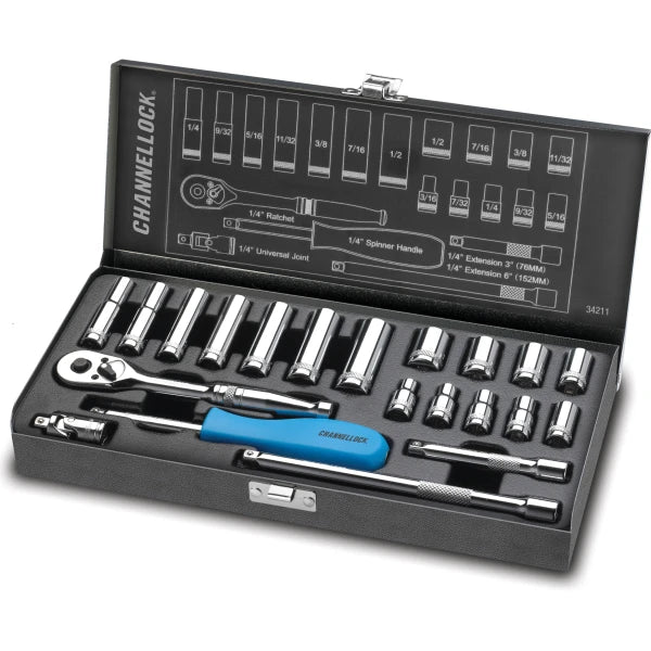 CHANNELLOCK 21pc 1/4" Drive SAE Set