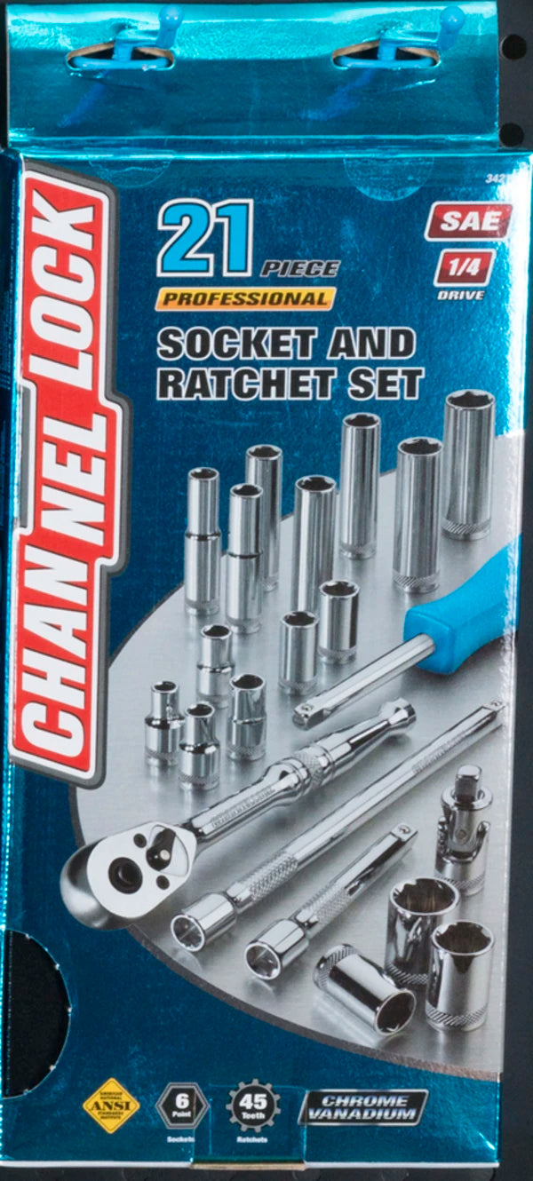 CHANNELLOCK 21pc 1/4" Drive SAE Set