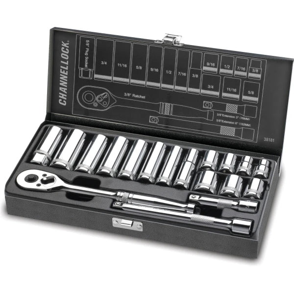 CHANNELLOCK 18pc 3/8" Drive SAE Set