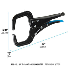 CHANNELLOCK 12" C-Clamp Locking Pliers