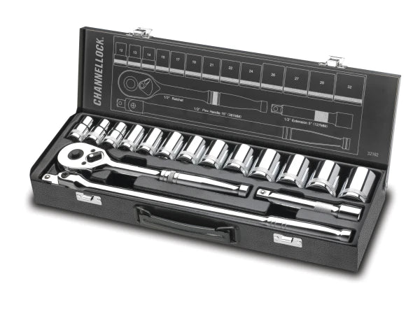 CHANNELLOCK 16pc 1/2" Drive Metric Set