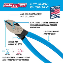 CHANNELLOCK 8" High-Leverage Diagonal Cutting Pliers