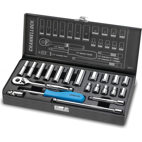 CHANNELLOCK 21pc 1/4" Drive Metric Set