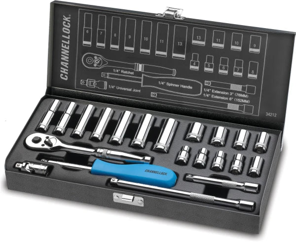 CHANNELLOCK 21pc 1/4" Drive Metric Set