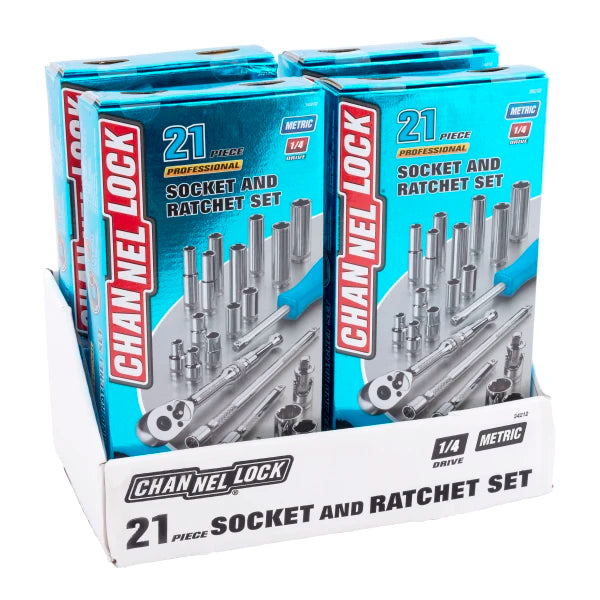 CHANNELLOCK 21pc 1/4" Drive Metric Set