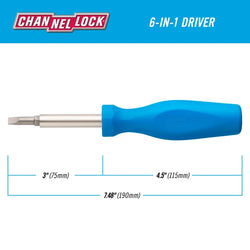 CHANNELLOCK 6N1 Screwdriver, Nut Driver
