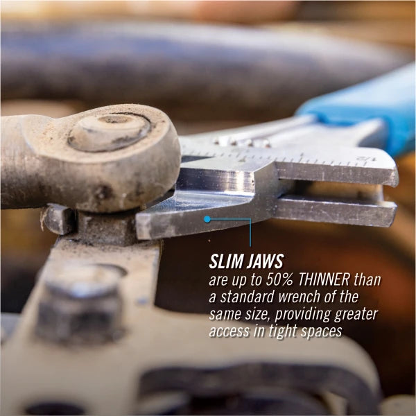 CHANNELLOCK 6" CODE BLUE Slim Jaw Adjustable Wrench