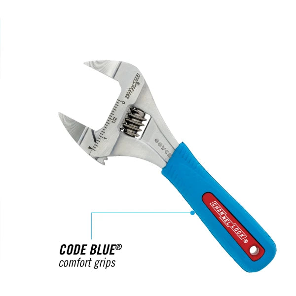 CHANNELLOCK 6" CODE BLUE Slim Jaw Adjustable Wrench