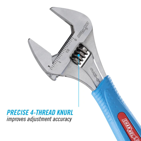 CHANNELLOCK 6" CODE BLUE Wide Adjustable Wrench