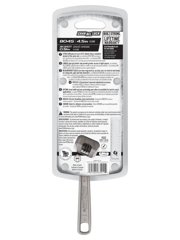 CHANNELLOCK 4" Adjustable Wrench