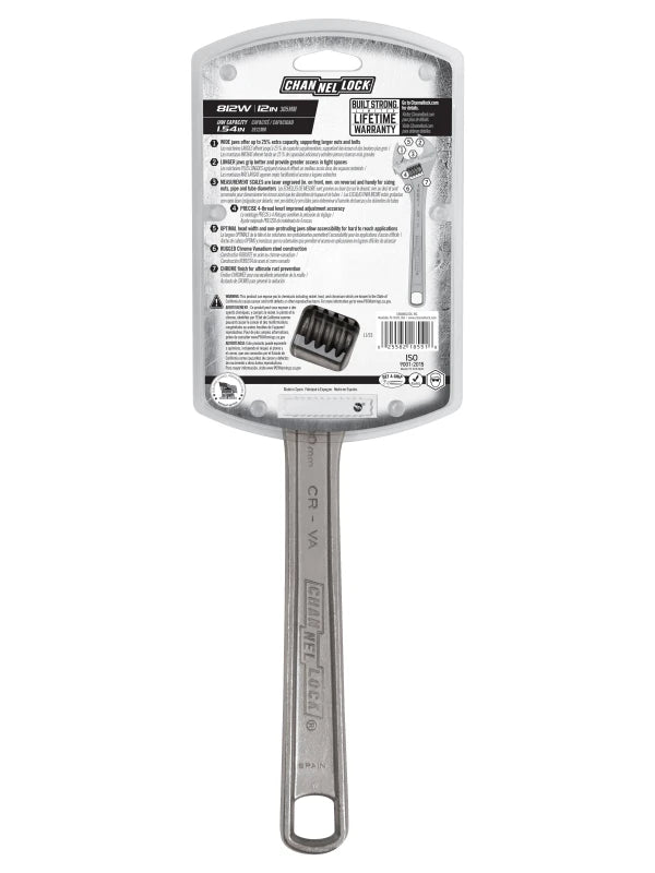 CHANNELLOCK 12" Wide Adjustable Wrench