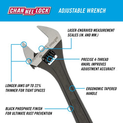 CHANNELLOCK 15" Adjustable Wrench